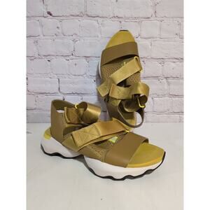 Sorel Kinetic Impact Strappy Sandals Womens 8 Dioxide Gold Green Yellow